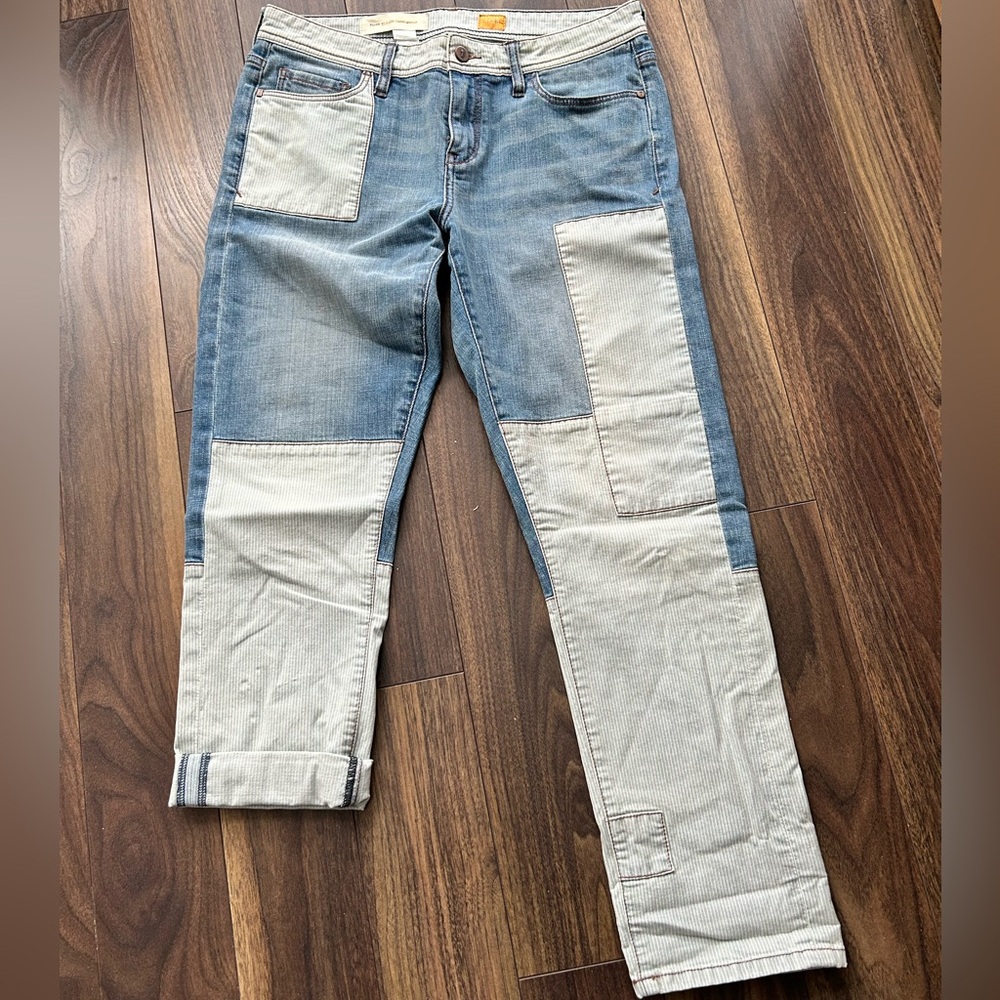 Pilcro by Anthropologie Boyfriend Patched Jean